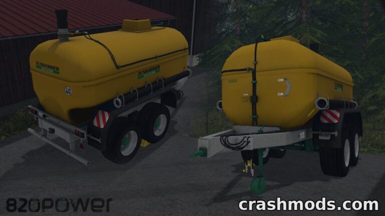 Zunhammer K15T tandem slurry tanker mod for Farming Simulator 15, showcasing detailed design and functionality.