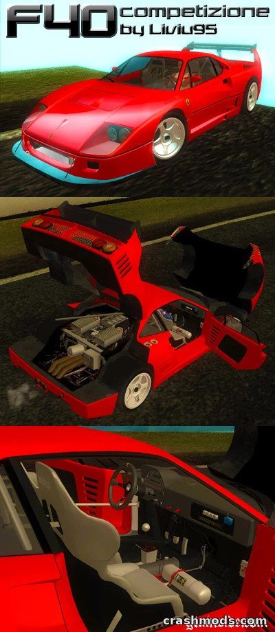 1989 Ferrari F40 Competizione – F40 LM Race Car GTA San Andreas mod screenshot