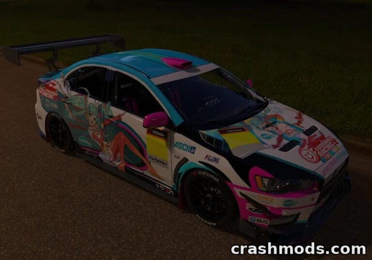 2008 Mitsubishi Lancer Evolution X – Racing Miku 2016 Itasha GTA San Andreas mod screenshot