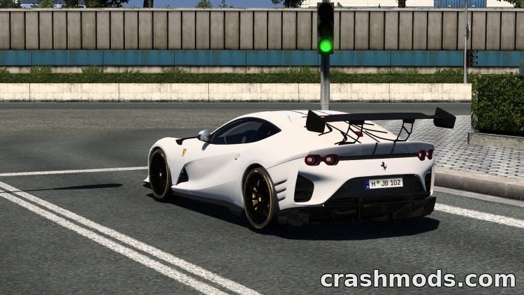 2022 Ferrari 812 Competizione – Drivable Supercar Euro Truck Simulator 2 mod screenshot