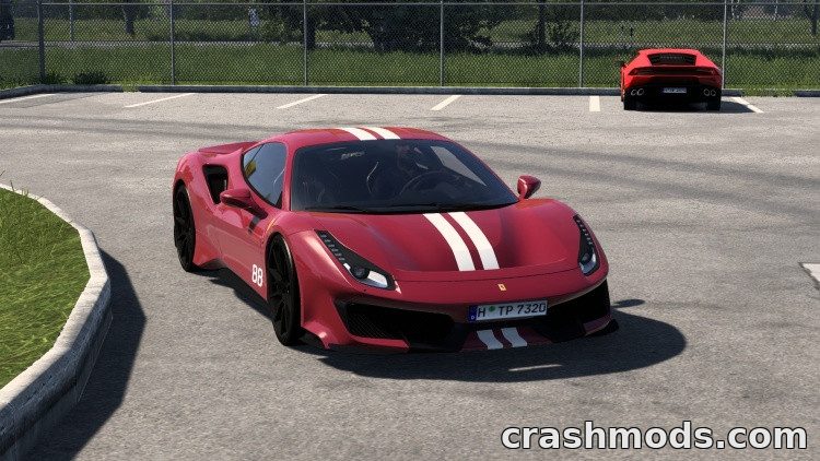 2023 Ferrari 488 – Supercar with Digital Speed and RPM Euro Truck Simulator 2 mod screenshot