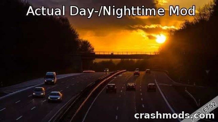 Actual Day-Night Times – Real-World Sunrise and Sunset Euro Truck Simulator 2 mod screenshot