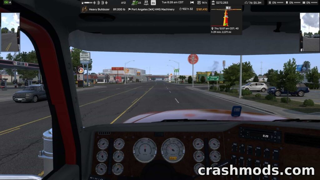 Adviser Top Bar Small – Compact HUD Layout American Truck Simulator mod screenshot