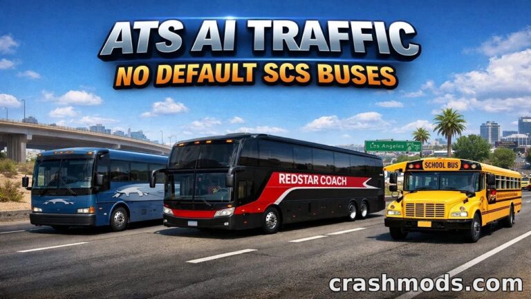 AI Traffic No Default SCS Buses – Enhance Realism & Bus Variety American Truck Simulator mod screenshot