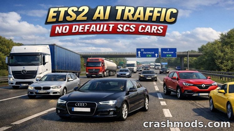 AI Traffic No Default SCS Cars – Only Modded Cars in Traffic Euro Truck Simulator 2 mod screenshot