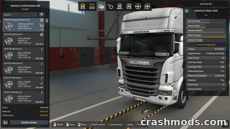 All Trucks 3000 HP Engine – Buyable Power Upgrade Euro Truck Simulator 2 mod screenshot