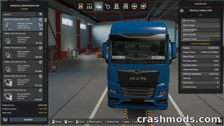 All Trucks 5000 HP Engine – Extreme Power Upgrade Euro Truck Simulator 2 mod screenshot