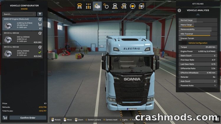 All Trucks 6000 HP Engine – Big Power Boost in the Engine Menu Euro Truck Simulator 2 mod screenshot