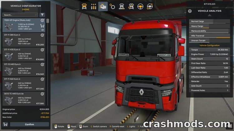 All Trucks 7000 HP Engine – High Power Engine for Every Truck Euro Truck Simulator 2 mod screenshot