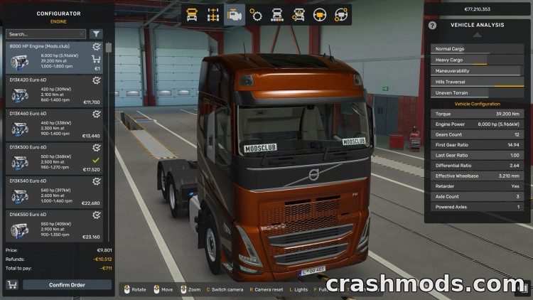 All Trucks 8000 HP Engine – Extreme Power Upgrade for Every Truck Euro Truck Simulator 2 mod screenshot