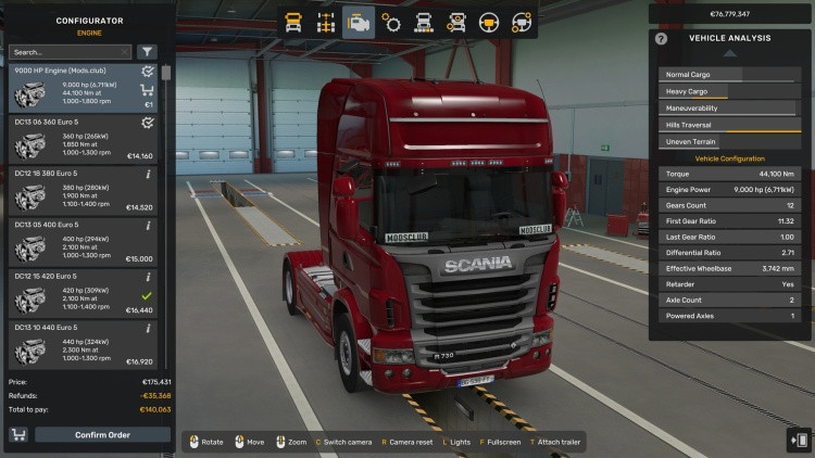 All Trucks 9000 HP Engine – Extreme Power for Every Truck Euro Truck Simulator 2 mod screenshot