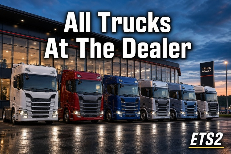All Trucks at the Dealer – 26 Official Trucks Back on Sale Euro Truck Simulator 2 mod screenshot