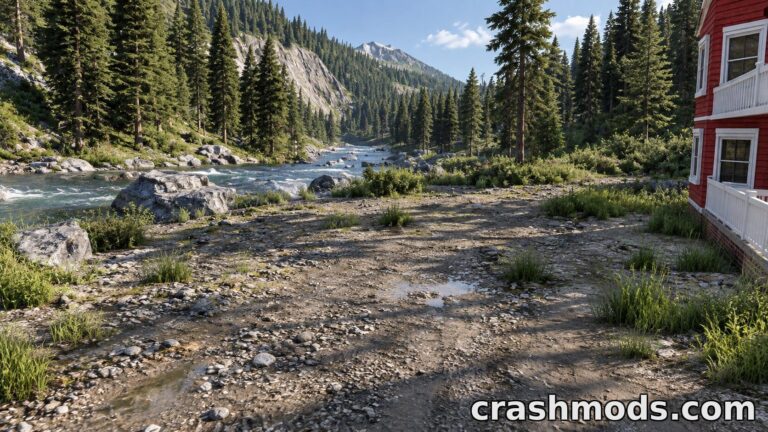 American Road Refresh – Open World Highway and City Map BeamNG.drive mod screenshot