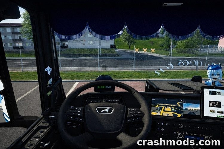 Animated Steering Wheel – Wheel Moves Before Driving Off Euro Truck Simulator 2 mod screenshot