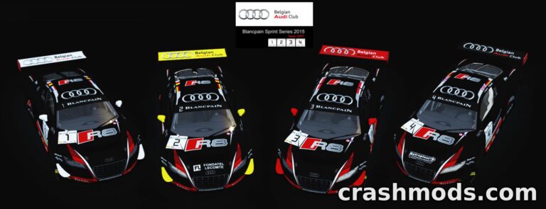 Audi R8 LMS Team WRT 2015 – Blancpain Sprint Skin Pack Assetto Corsa mod screenshot