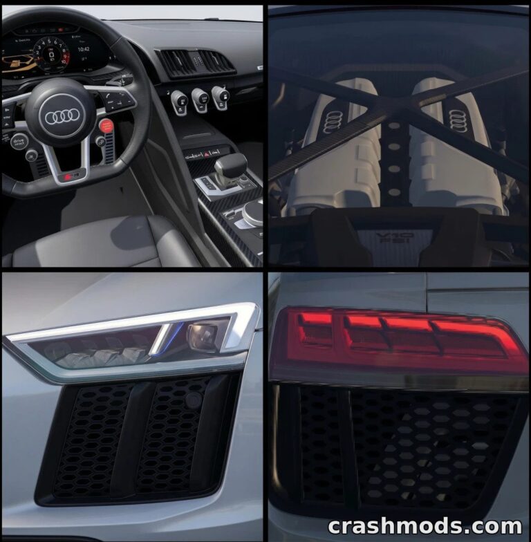 Audi R8 plus – Realistic Sports Car for Simulation Fans Euro Truck Simulator 2 mod screenshot