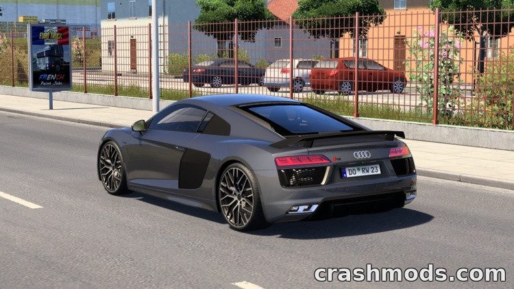 Audi R8 Plus Type 4S – Supercar with New Physics and Gearbox Euro Truck Simulator 2 mod screenshot