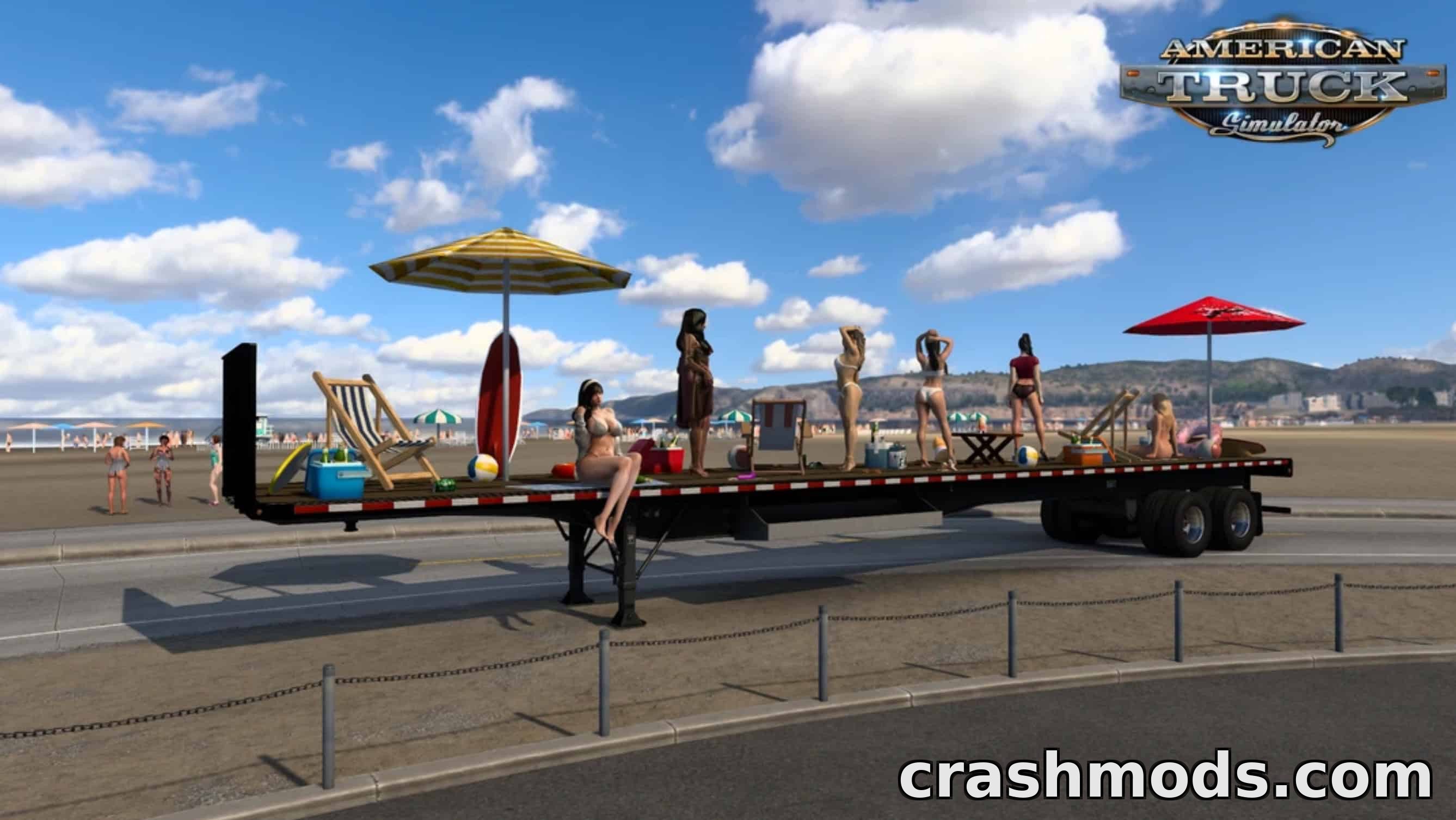 Beach Party Cargo Trailer – Themed 53ft Flatbed – screenshot 4