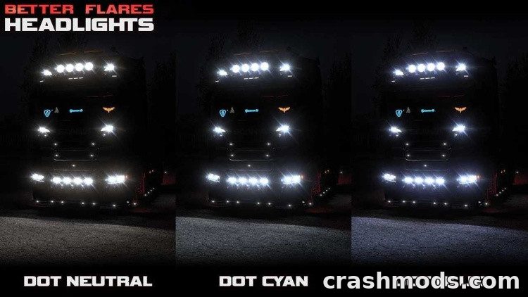 Better Flares – Improved Light Flares and Realistic Headlights Euro Truck Simulator 2 mod screenshot