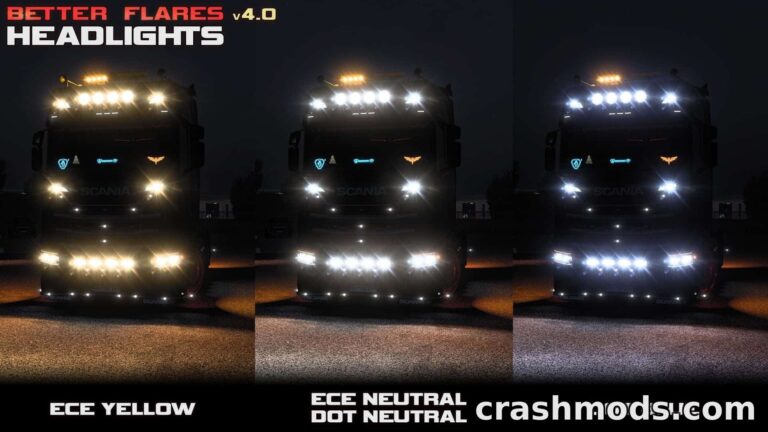 Better Flares – Realistic Headlight Flares American Truck Simulator mod screenshot