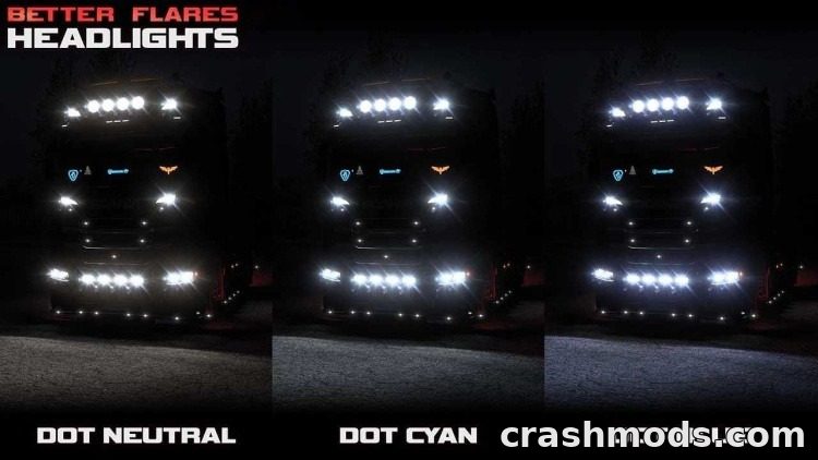 Better Flares – Realistic Headlight Beams and Traffic Lights Euro Truck Simulator 2 mod screenshot