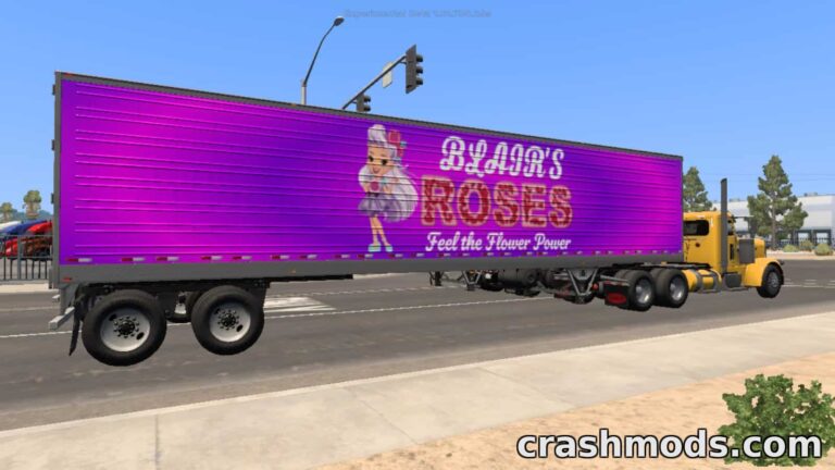 Blair’s Roses & Rox Painting – Freight Market Trailer Skin American Truck Simulator mod screenshot