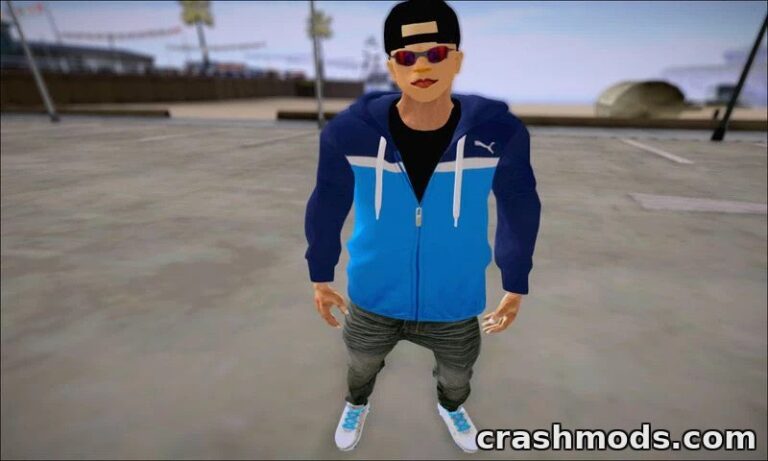 Blusa Puma Azul – Blue Puma Top Clothing Skin GTA San Andreas mod screenshot