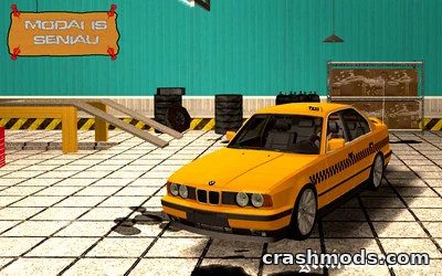 BMW E34 535i Taxi – Classic BMW Sedan in Taxi Service GTA San Andreas mod screenshot