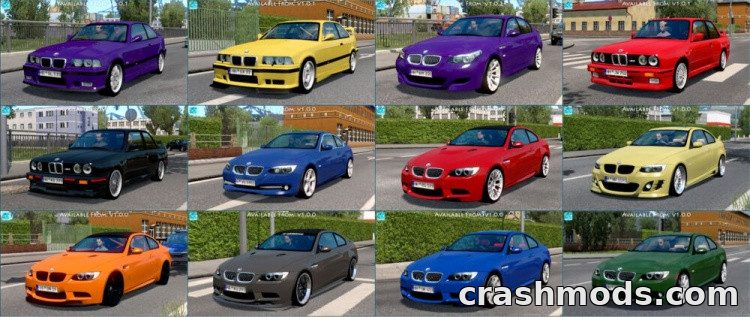 BMW Traffic Pack – E30 E36 and E92 M3 and 335i Cars in Traffic Euro Truck Simulator 2 mod screenshot
