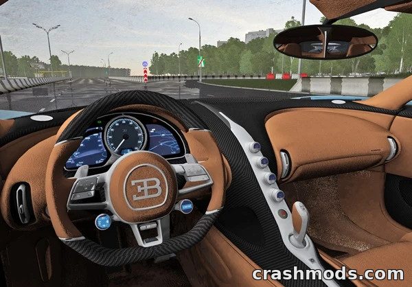 Bugatti Chiron 2016 – Hypercar with 18 Extras City Car Driving mod screenshot