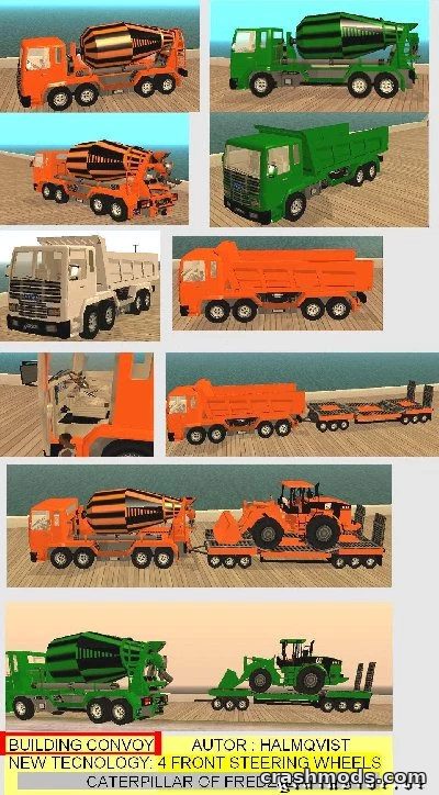 Building Convoy – Vehicle with Four Steering Front Wheels GTA San Andreas mod screenshot