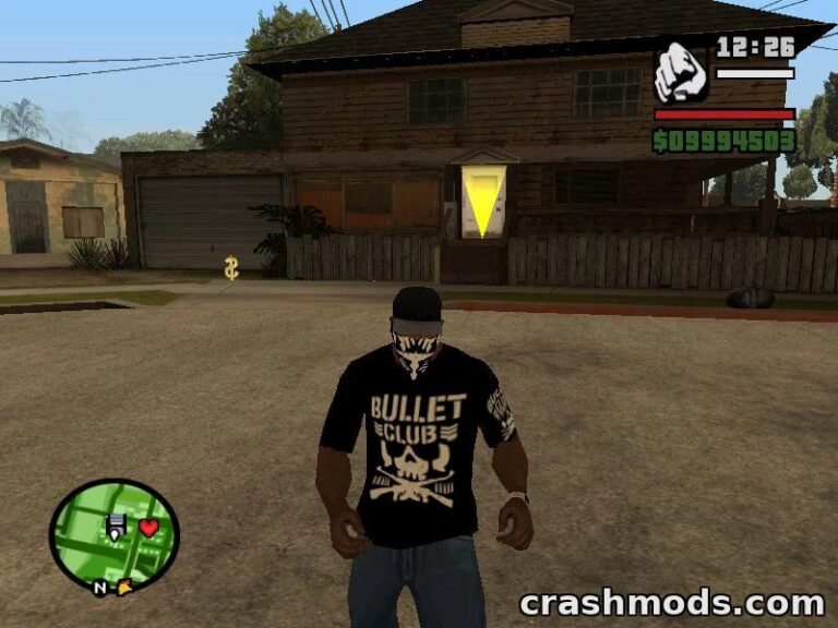 Bullet Club T-Shirt and Bandana – Wrestling Fan Outfit Combo GTA San Andreas mod screenshot
