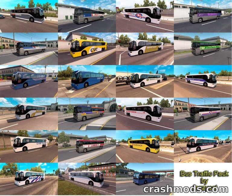 Bus Traffic Pack – Added Buses for Road Traffic American Truck Simulator mod screenshot