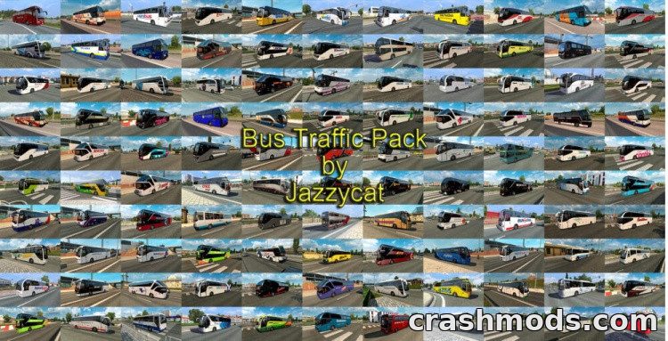 Bus Traffic Package – 46 AI Buses with Over 1500 Skins Euro Truck Simulator 2 mod screenshot