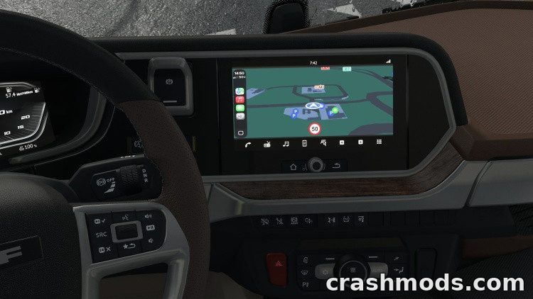 CarPlay for DAF 2021 – Infotainment Screen for XD and XG Euro Truck Simulator 2 mod screenshot