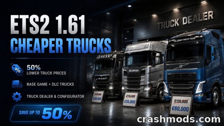 Cheaper Trucks – Half-Price Truck Parts for 26 Trucks Euro Truck Simulator 2 mod screenshot