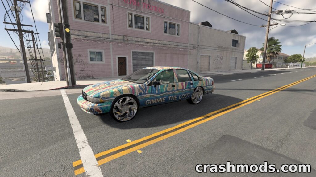 Chevrolet Caprice 1991–1995 – 20 Skins and Lowrider Wheels BeamNG.drive mod screenshot