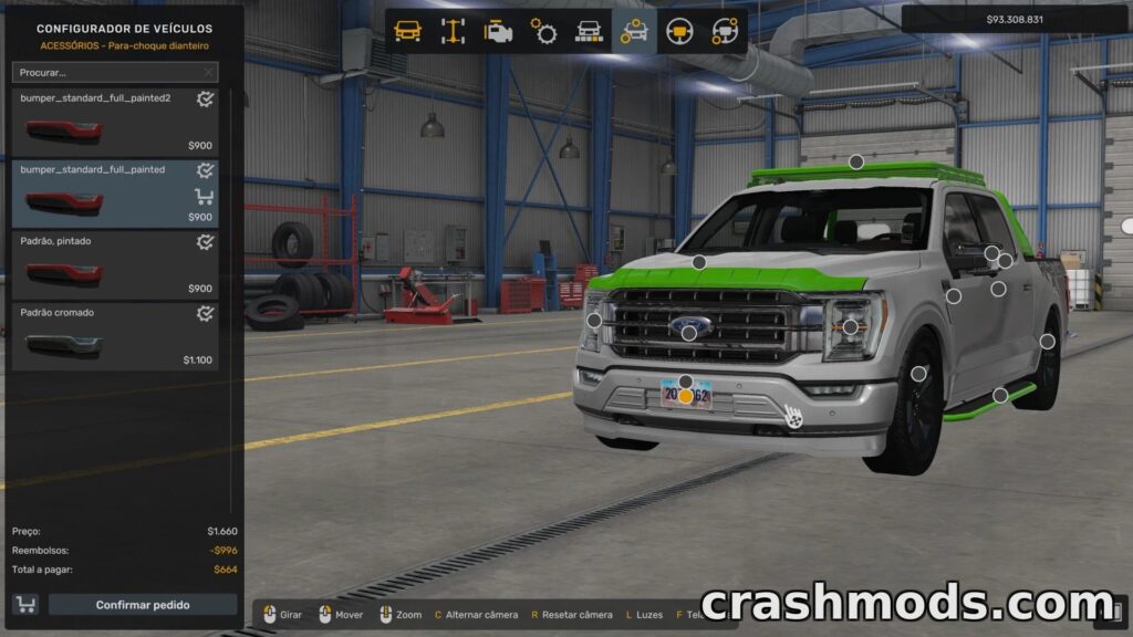 Chrome and Paint Parts F-150 – Customizable Truck Upgrades American Truck Simulator mod screenshot
