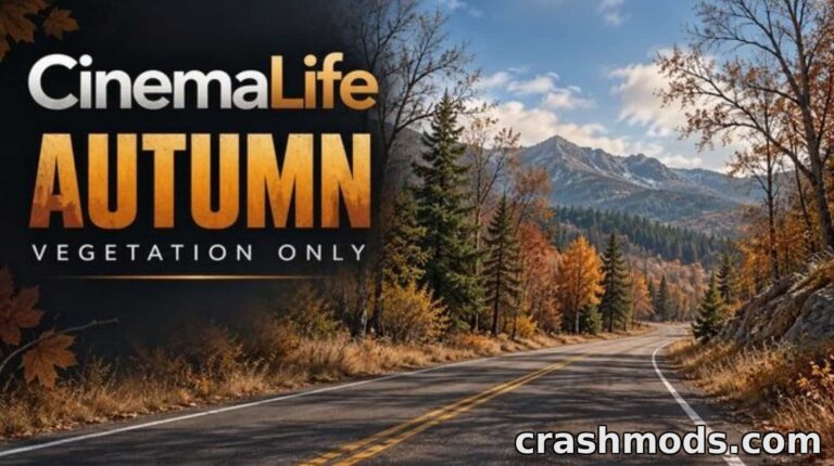 CinemaLife Autumn – Seasonal Vegetation Overhaul American Truck Simulator mod screenshot