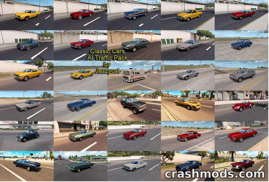 Classic Cars AI Traffic Pack – 100+ Iconic Vehicles for AI Traffic American Truck Simulator mod screenshot