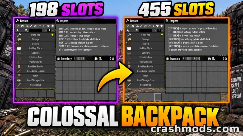 Colossal Backpack – Massive Inventory Storage 7 Days to Die mod screenshot