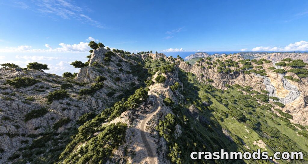 Dangerous Roads 2 Remastered – Mediterranean Mountain Map BeamNG.drive mod screenshot