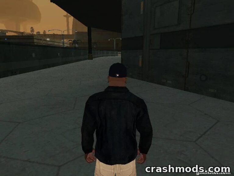 Dark Navy Blue Denim Jacket for CJ – Custom Clothing Skin GTA San Andreas mod screenshot