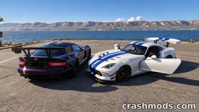Dodge Viper V – American Sports Car with 30 Configurations BeamNG.drive mod screenshot