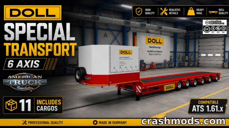 Doll Special Transport Trailers – Heavy Haul Pack American Truck Simulator mod screenshot