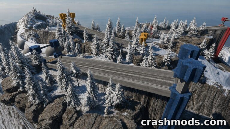 Down Hill Dodge: Icey Slopes – Obstacle Course Map BeamNG.drive mod screenshot