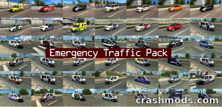 Emergency Traffic Pack – Emergency Vehicles for 39 Countries Euro Truck Simulator 2 mod screenshot