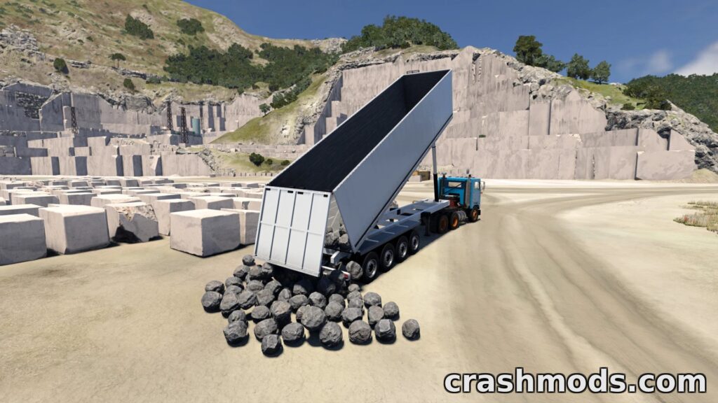 European Dump Semi-Trailer – Rear-Tipping Aluminium Tipper BeamNG.drive mod screenshot