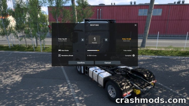 Extended Drive & Rest – Longer Driving and Shorter Sleep Euro Truck Simulator 2 mod screenshot