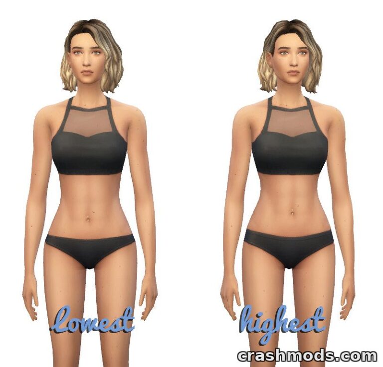 Female Waist & Hip Height Slider – CAS Body Tool The Sims 4 mod screenshot